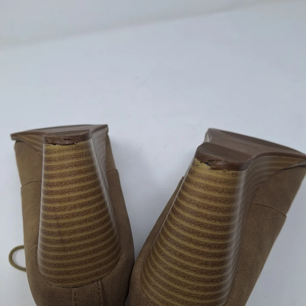 Nautica Women's Brown Lace Up Wedge Boots